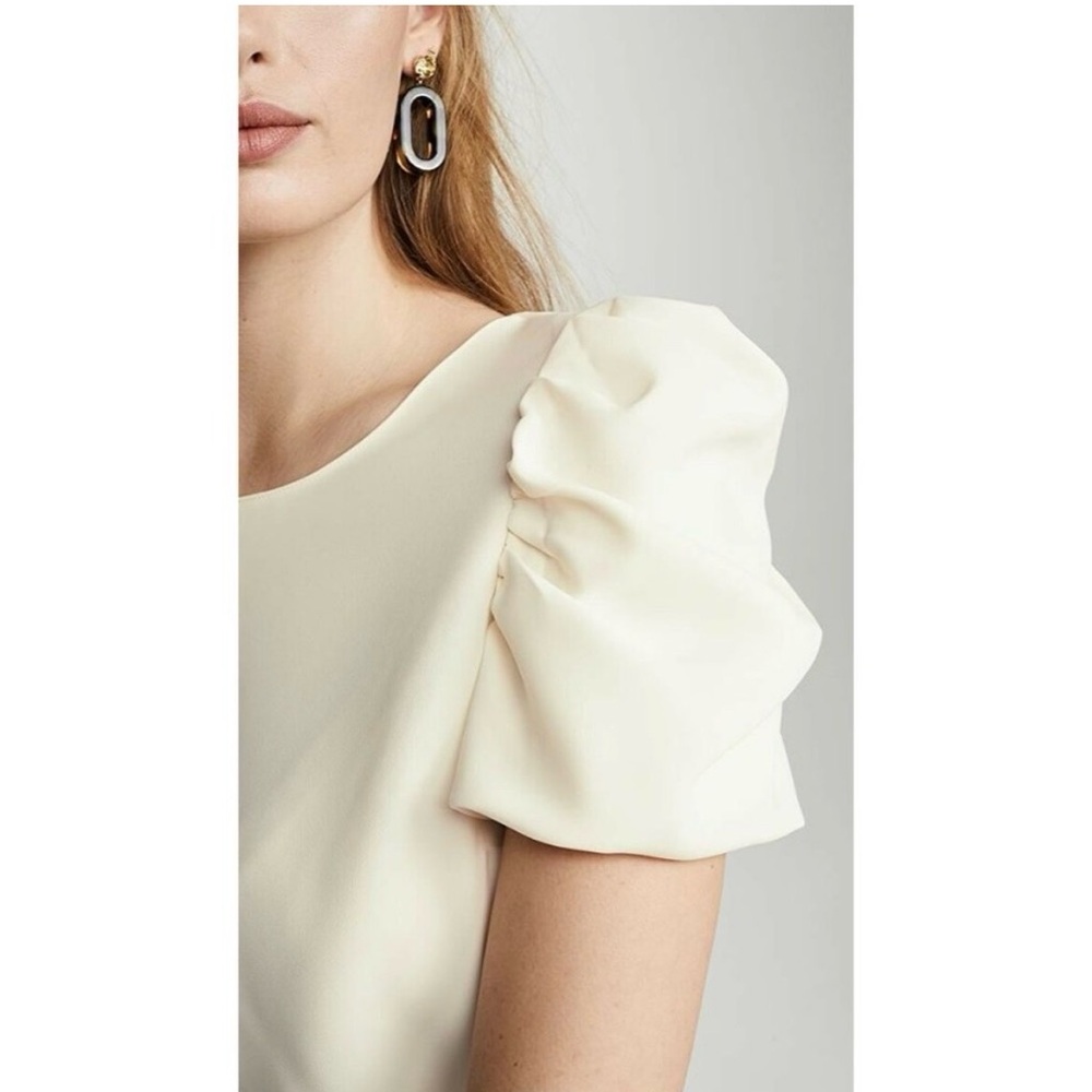 Amanda Uprichard Ivory Puff Sleeve Merris Top * Revolve * Size Medium - Picture 3 of 10